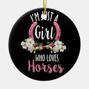 Nur ein Mädchen, das Lieben Pferde Pferde Mädchen  Keramik Ornament