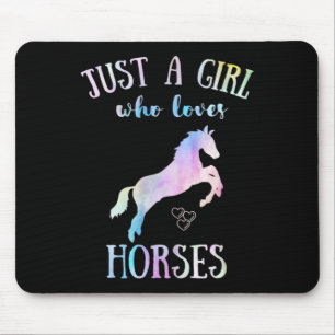 Nur ein Mädchen, das Lieben Pferde Pferde reiten S Mousepad