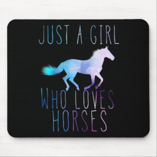 Nur ein Mädchen, das Lieben Pferde Pferde reiten S Mousepad