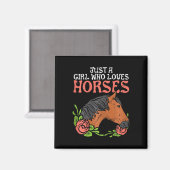 Nur ein Mädchen, das Lieben Pferde Reiten Magnet (Vorderseite/Rückseite)