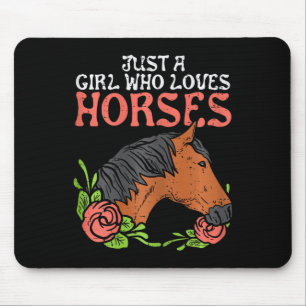 Nur ein Mädchen, das Lieben Pferde Reiten Mousepad