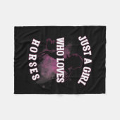 Nur ein Mädchen, das Lieben Pferde Sportler Reiten Fleecedecke (Vorderseite (Horizontal))