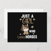 Nur ein Mädchen, das Lieben Pferde süße Pferde Postkarte (Vorne/Hinten)