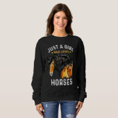 Nur ein Mädchen, das Lieben Pferde Wasserfarbe Pfe Sweatshirt (Vorne ganz)