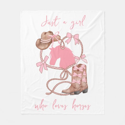 Nur ein Mädchen, das Lieben Pferde, Western, Rodeo Fleecedecke (Vorderseite)