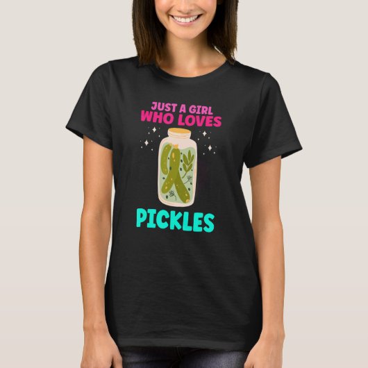 Nur ein Mädchen, das Lieben pickles Canning Vegan T-Shirt (Vorderseite)