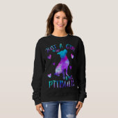 Nur ein Mädchen, das Lieben Pitbules Galaxy Space  Sweatshirt (Vorne ganz)