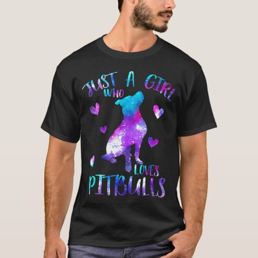 Nur ein Mädchen, das Lieben Pitbules Galaxy Space T-Shirt (Vorderseite)
