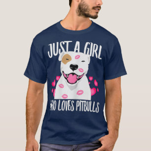 Nur ein Mädchen, das Lieben Pitbules Hunde Lover V T-Shirt