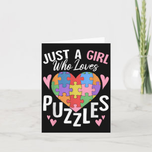 Nur ein Mädchen, das Lieben Puzzles Funny Jigsaw P Karte