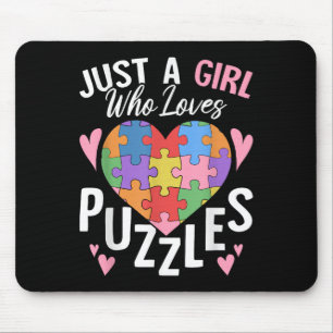 Nur ein Mädchen, das Lieben Puzzles Funny Jigsaw P Mousepad