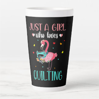 Nur ein Mädchen, das Lieben Quilts und Flamingo Milchtasse