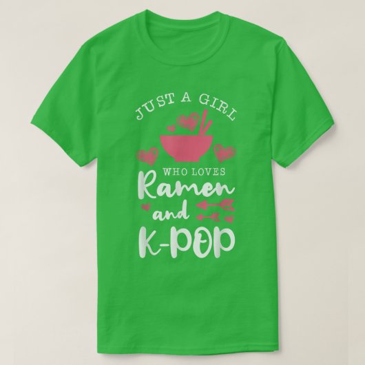 Nur ein Mädchen, das Lieben Ramen und Kpop Pasta S T-Shirt (Design vorne)