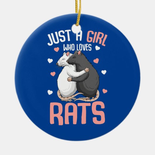 Nur ein Mädchen, das Lieben Rats Kinder Mädchen Ra Keramik Ornament (Vorne)