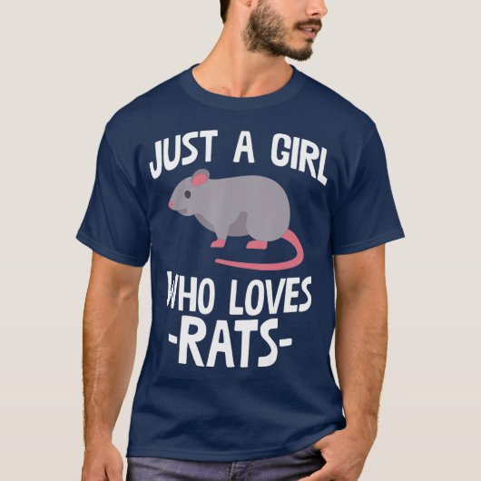 Nur ein Mädchen, das Lieben Rats Lover Geschenke T-Shirt (Vorderseite)