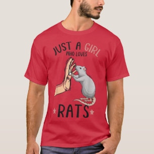 Nur ein Mädchen, das Lieben Rats Women Girls Rat L T-Shirt