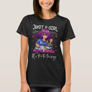 Nur ein Mädchen, das Lieben rennen und Japan skizz T-Shirt