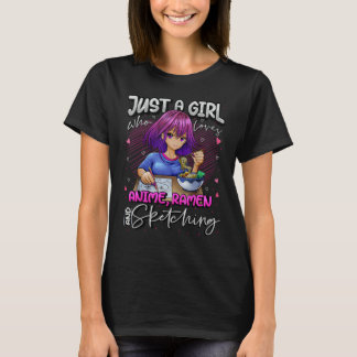 Nur ein Mädchen, das Lieben rennen und Japan skizz T-Shirt