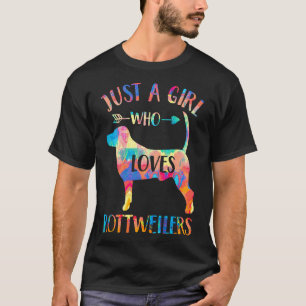 Nur ein Mädchen, das Lieben Rottweilers Hunde über T-Shirt