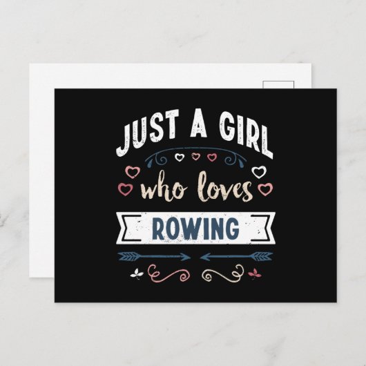 Nur ein Mädchen, das Lieben Rowing Funny Gifts Postkarte (Vorne/Hinten)