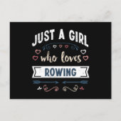 Nur ein Mädchen, das Lieben Rowing Funny Gifts Postkarte (Vorderseite)