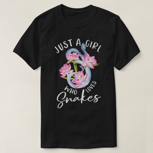 Nur ein Mädchen, das Lieben Schlangen Blume Gesche T-Shirt (Design vorne)