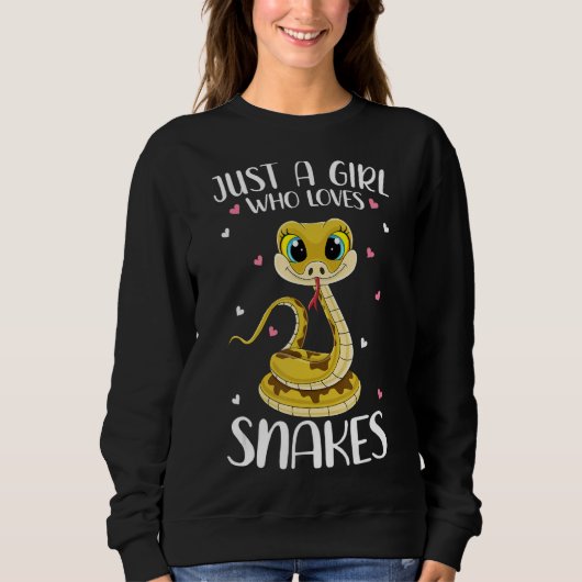 Nur ein Mädchen, das Lieben Schlangen für Mädchen Sweatshirt (Vorderseite)