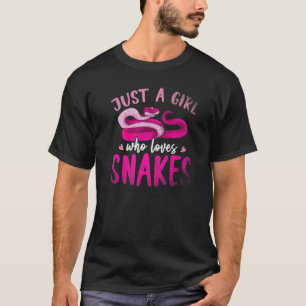 Nur ein Mädchen, das Lieben Schlangen hält Reptili T-Shirt