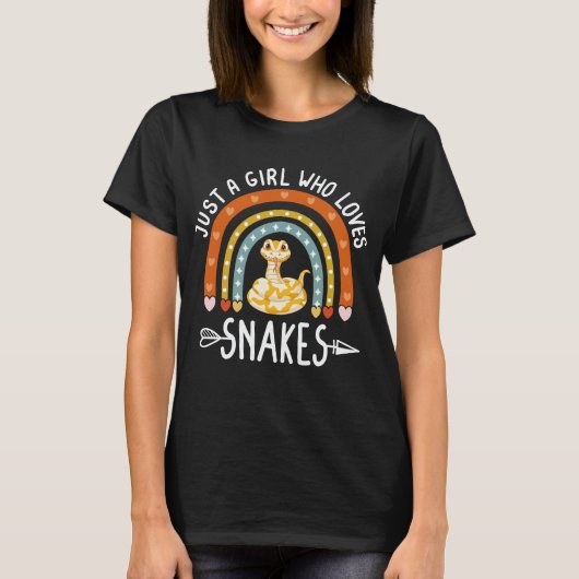 Nur ein Mädchen, das Lieben Schlangen Rainbow Snak T-Shirt (Vorderseite)