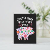 Nur ein Mädchen, das Lieben schweine Geschenke Fra Postkarte (Stehend Vorderseite)
