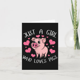 Nur ein Mädchen, das Lieben schweine Pink Heart Ki Karte