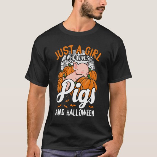 Nur ein Mädchen, das Lieben Schweinefleisch zu Hal T-Shirt (Vorderseite)