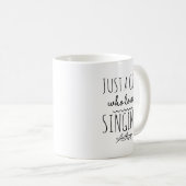 Nur ein Mädchen, das Lieben singt Kaffeetasse Sing (VorderseiteRechts)