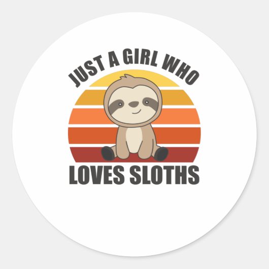 Nur ein Mädchen, das Lieben Sloths Sweet Heart Slo Runder Aufkleber (Vorderseite)