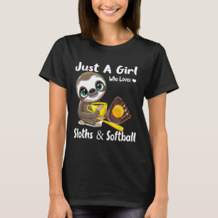 Nur ein Mädchen, das Lieben Slots Amp Softball Ges T-Shirt