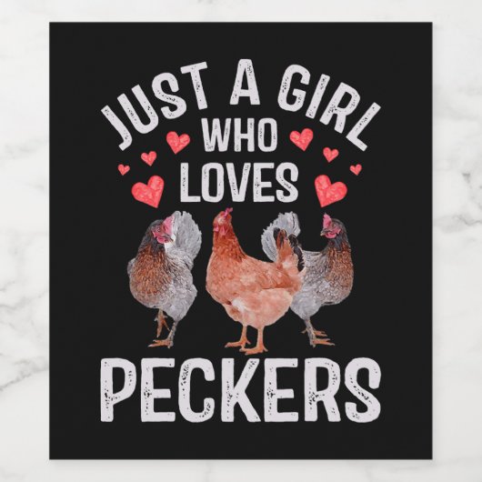 Nur ein Mädchen, das Lieben Speckers Hühnerrüber p Weinetikett (Einzelnes Label)