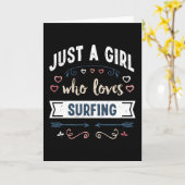 Nur ein Mädchen, das Lieben surfen Funny Gifts Karte (Gelbe Blume)