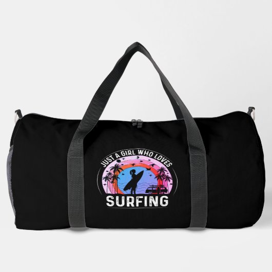 Nur ein Mädchen, das Lieben surft Duffle Bag (Rückseite)