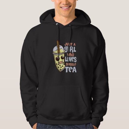 Nur ein Mädchen, das Lieben Tea Boba Tee blasen (Vorderseite)