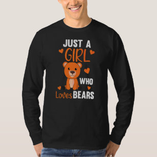 Nur ein Mädchen, das Lieben trägt Orangenbär T-Shirt