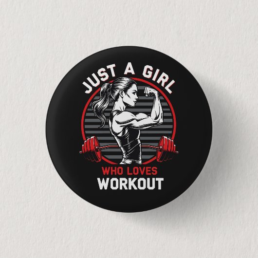 Nur ein Mädchen, das Lieben trainiert T - Shirt Button (Vorderseite)