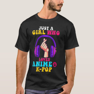 Nur ein Mädchen, das Lieben und K-Pop Kopfhörer he T-Shirt