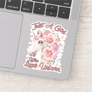 Nur ein Mädchen, das Lieben Unicorn Aufkleber