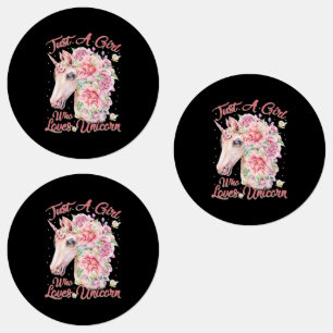 Nur ein Mädchen, das Lieben Unicorn Etiketten