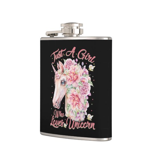 Nur ein Mädchen, das Lieben Unicorn Flachmann (Links)