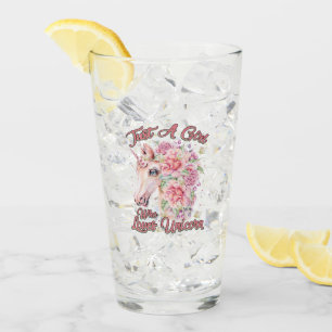 Nur ein Mädchen, das Lieben Unicorn Glas