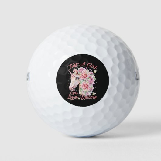 Nur ein Mädchen, das Lieben Unicorn Golfball (Vorderseite)
