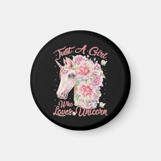 Nur ein Mädchen, das Lieben Unicorn Magnet (Vorne)