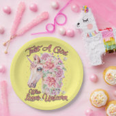 Nur ein Mädchen, das Lieben Unicorn Pappteller (Party)