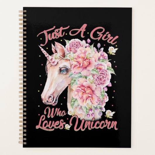 Nur ein Mädchen, das Lieben Unicorn Planer (Vorderseite)